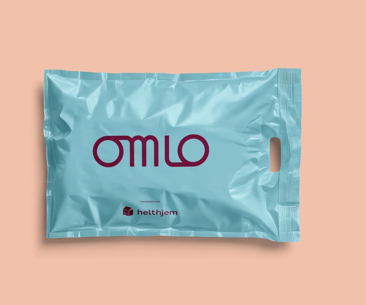 Omlo-posen — en turkis pose for brukte tekstiler